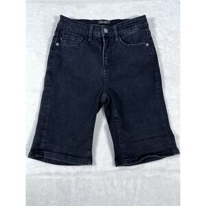 Judy Blue Shorts Black Stretch Garment‎ Dyed Bermuda High Rise Denim Women Small